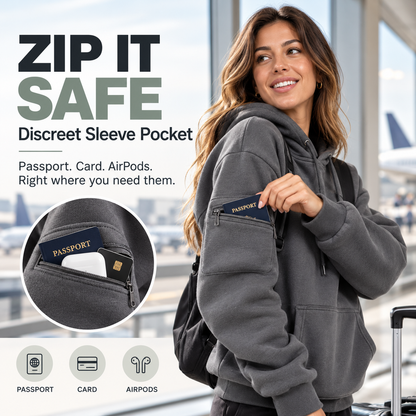 🌙 Travel Sweatshirt Hoodie with Built-in Sleep Mask