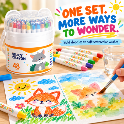 🎨 Washable Silky Twist-Up Crayons for Kids