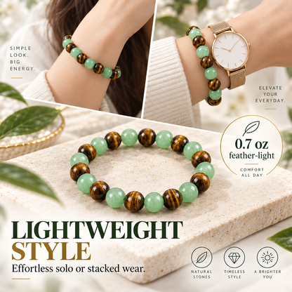 Green Aventurine & Tiger Eye Protection & Success Bracelet 💚