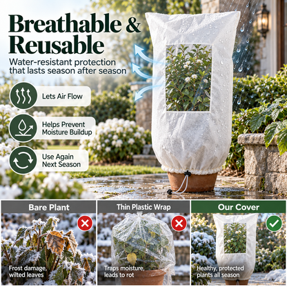 Winter Frost Protection Plant Cover with Zipper & Clear Window ❄️🌿