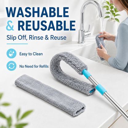 ✨ Microfiber Micro-Gap Duster with Extendable Pole