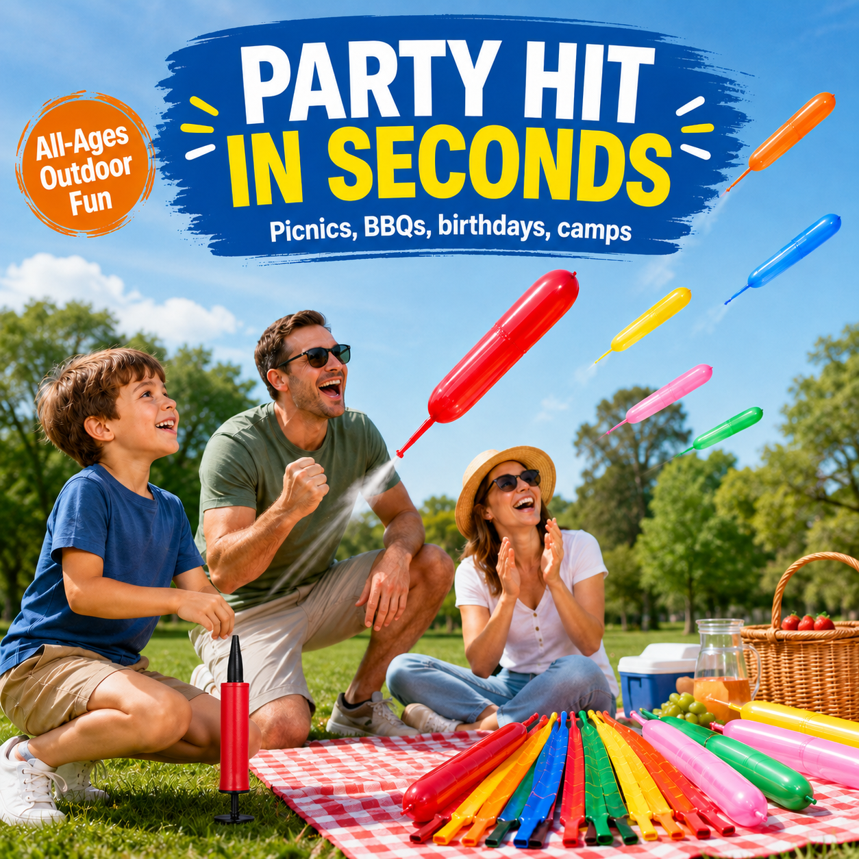 🚀 Screaming Rocket Balloons Pack with Pump