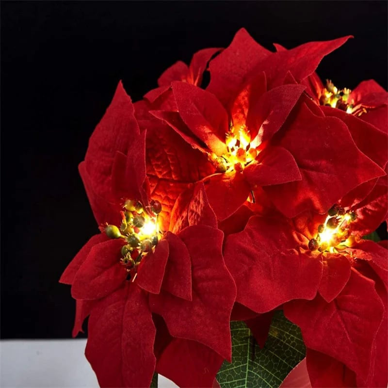 ✨ Cozy Christmas Poinsettia Vine Lights | Add Magic to Your Fireplace & Holiday Table 🎄