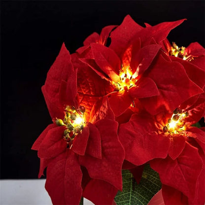 ✨ Cozy Christmas Poinsettia Vine Lights | Add Magic to Your Fireplace & Holiday Table 🎄