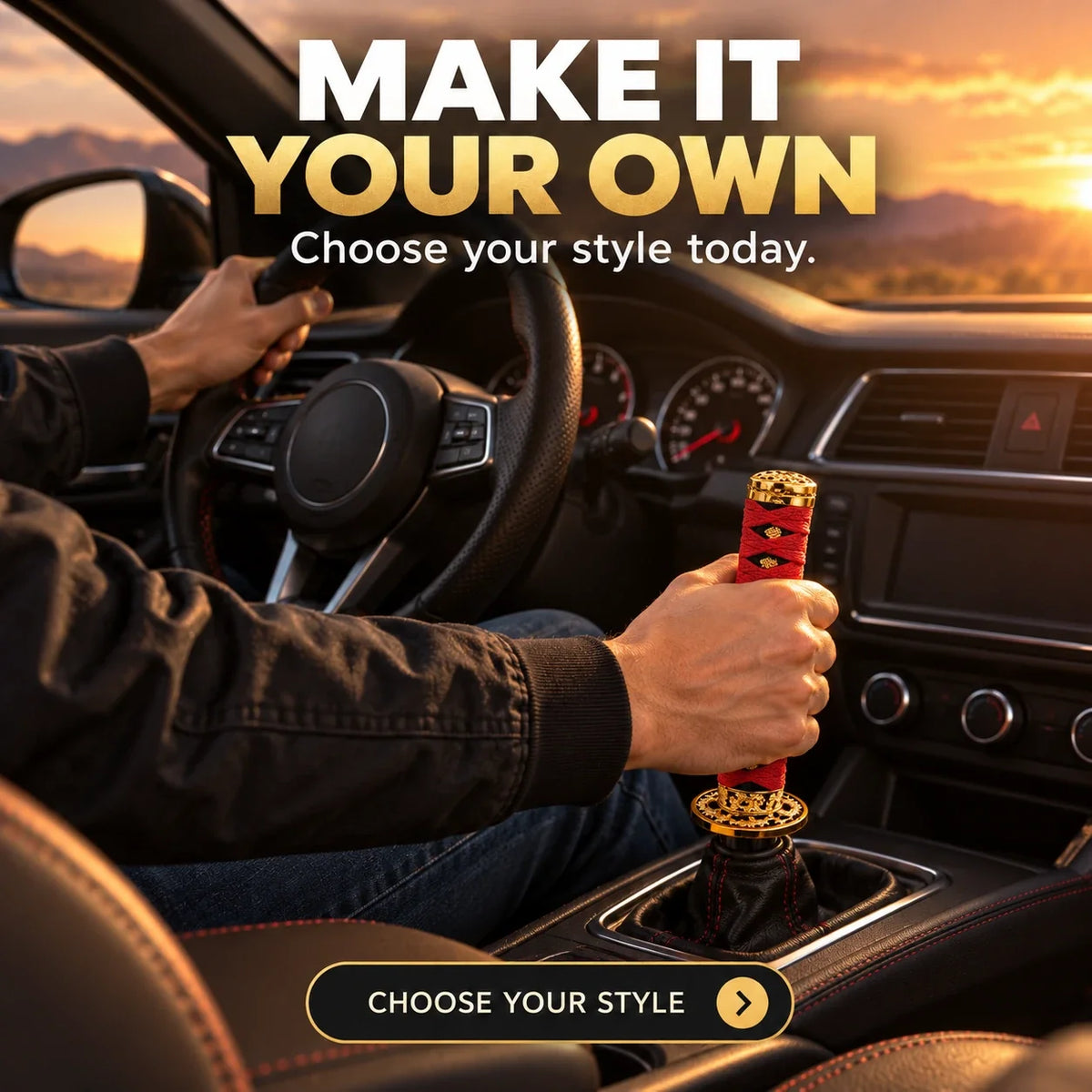 Katana-Style Shift Knob 🗡️ Cord-Wrapped Interior Upgrade