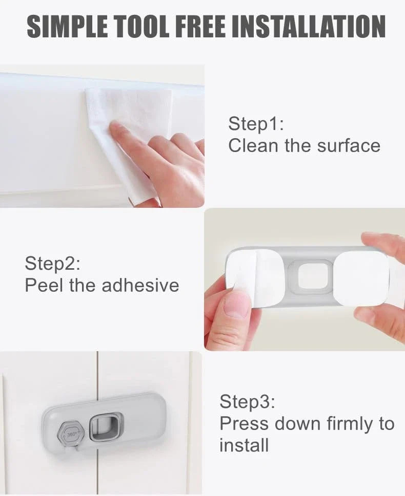5-Pack Refrigerator Locks for Kids | Baby Safety