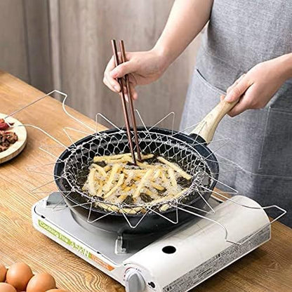 🍟 Foldable Easy-Lift Frying Basket – Fry, Lift & Drain in One Easy Move