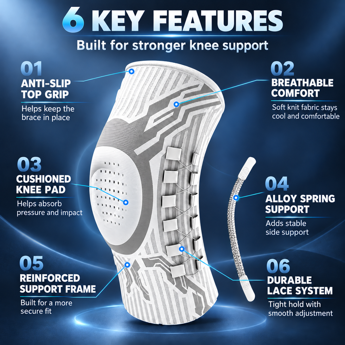 🛡️ 🦿 Professional Dual-Spring Compression Knee Brace | Pain-Free Mobility