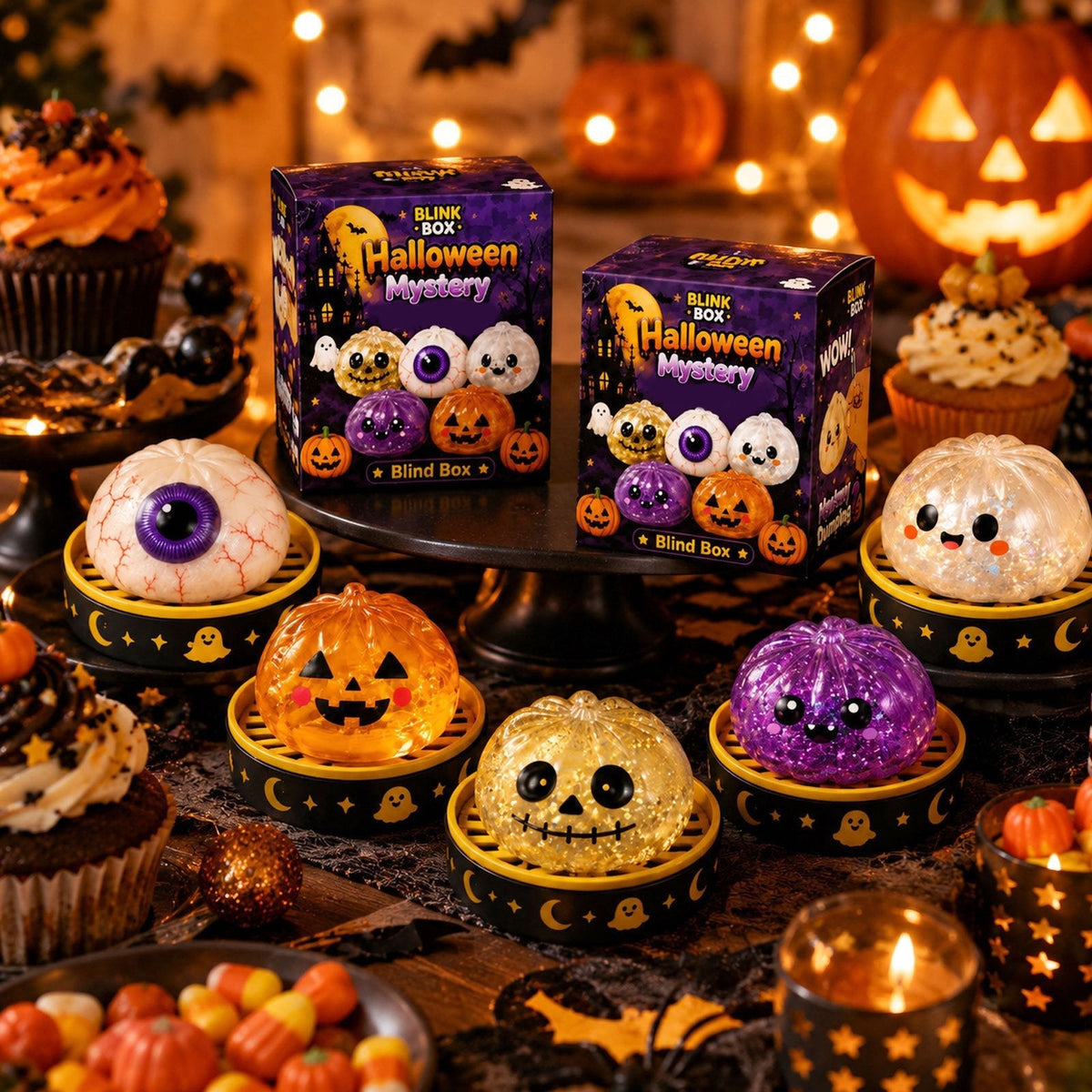 🎃 SpookySquish Halloween Glitter Fidget Toys – 5 Collectible Styles