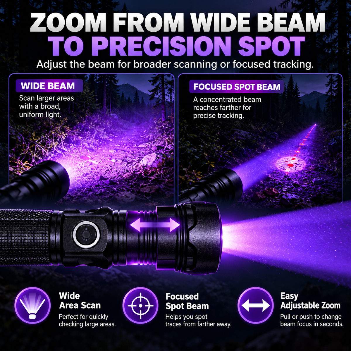 🔦 Blood Tracking Flashlight – Rechargeable Hunting Light For Outdoor Tracking