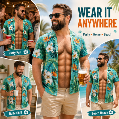 3D Hairy Chest Hawaiian Novelty Tee 🌴😂