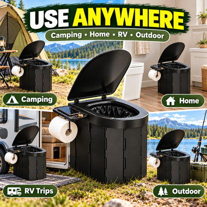 🏕️ Ultimate Extra-Tall Portable Folding Toilet for Camping & Travel
