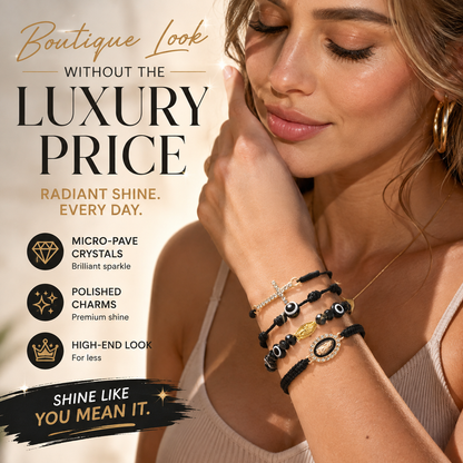 ✨ Aesthetic Multi-Layer Evil Eye & Cross Braided Bracelet Set