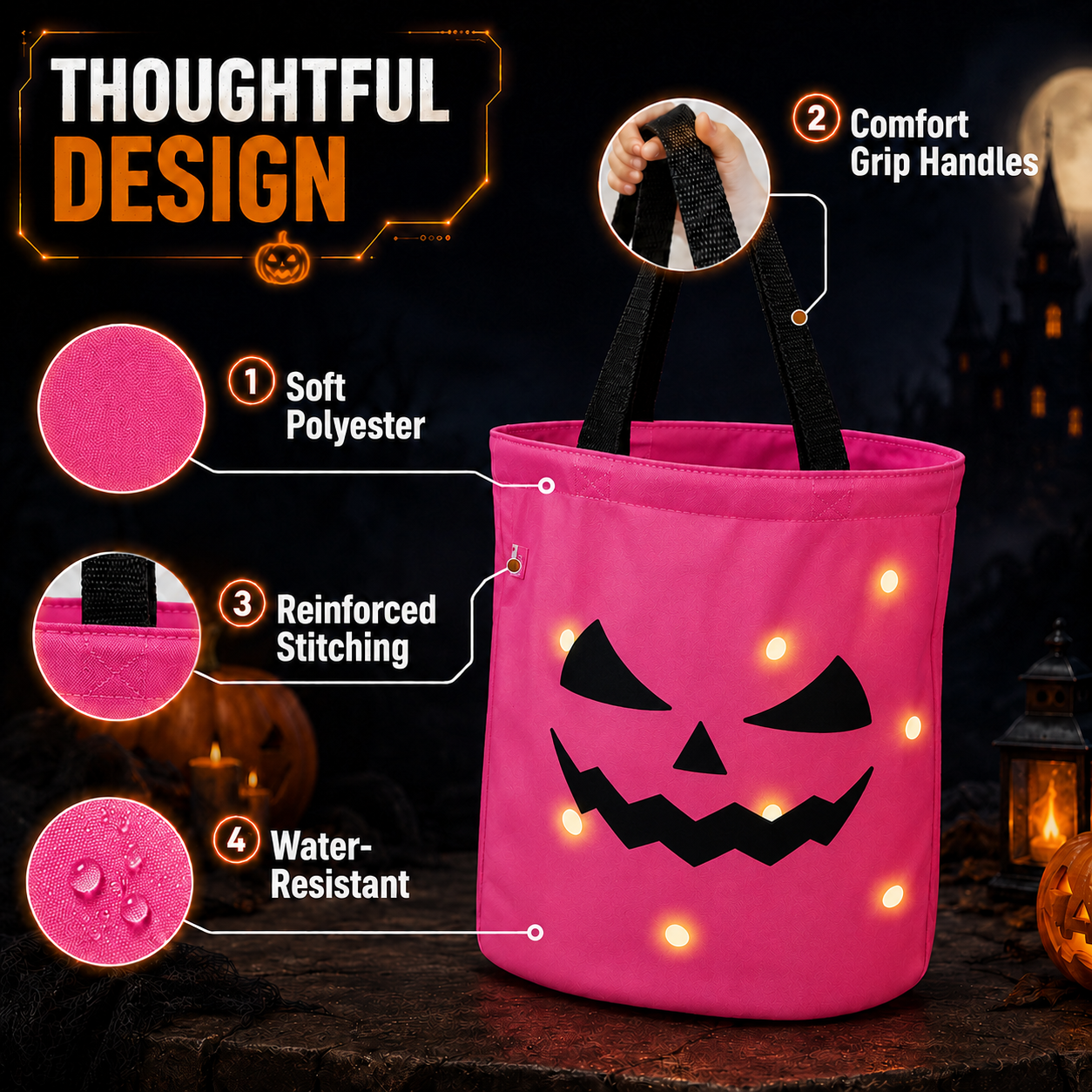 🎃 LED Glowing Halloween Pumpkin Bag
