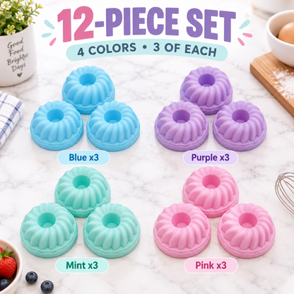 Multi-Shape Non-Stick Silicone Baking Cups & Muffin Molds Set (Reusables) 🧁