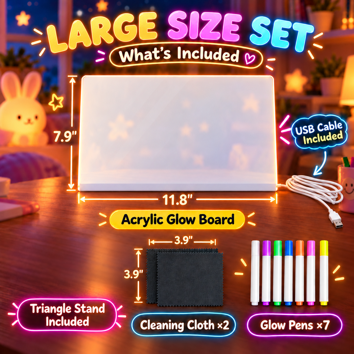 LED Magic Glowing Acrylic Drawing Board & Night Light 🎨