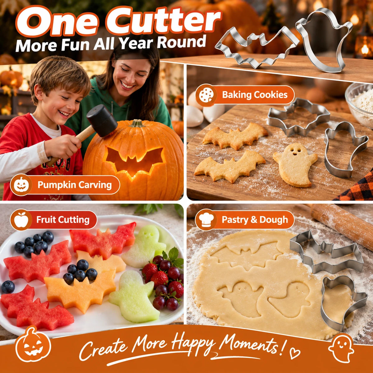 Halloween Pumpkin Carving Hammer & Cutter Kit (2-Pack) 🎃⚡