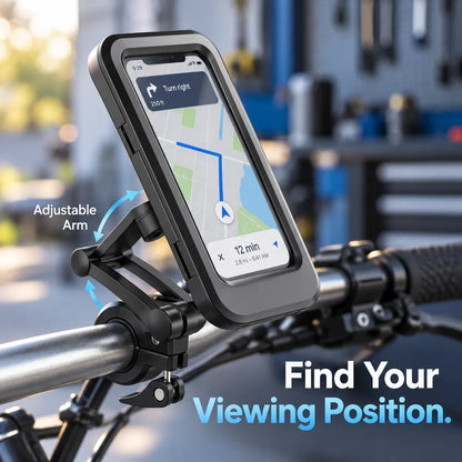 🚴 Rainproof Bike Phone Holder with Touchscreen Case & Adjustable Handlebar Mount 🌦️