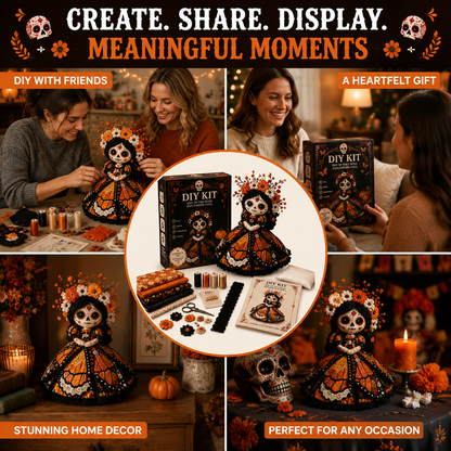 ✂️ DIY Marigold Spirit Patchwork Doll – Complete Crafting Kit for Halloween🎃