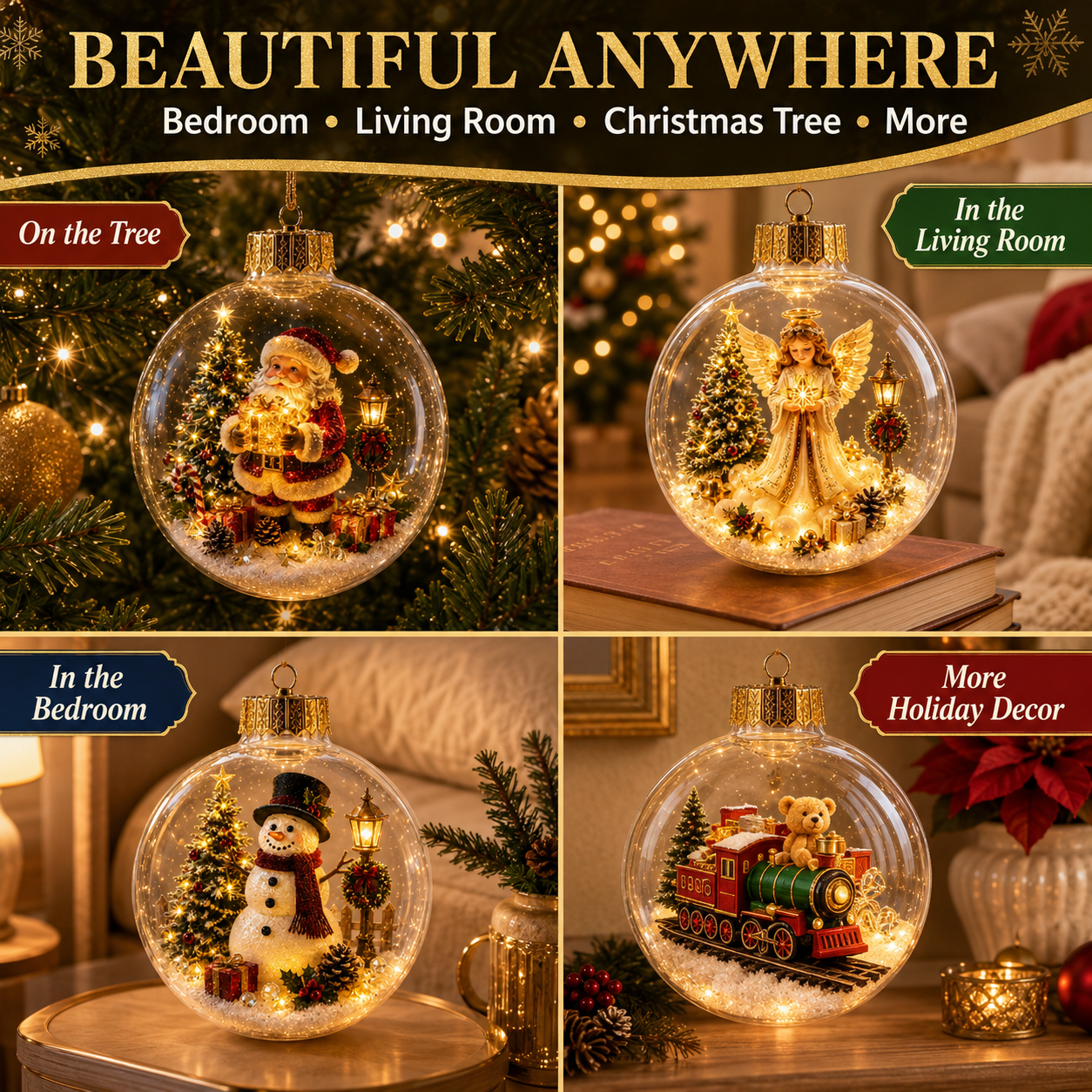 ✨ Magical Illuminated  Christmas Baubles – Bring Your Tree to Life!