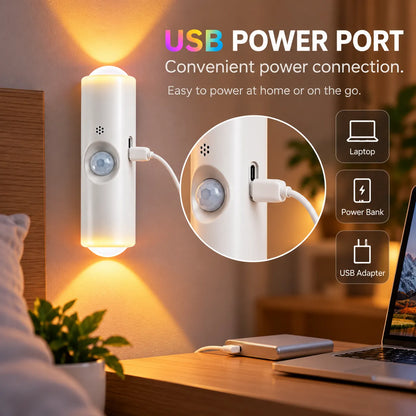 ✨ 7-Color RGB Motion Sensor Wall Lights – Magnetic, No-Drill Ambient Lighting