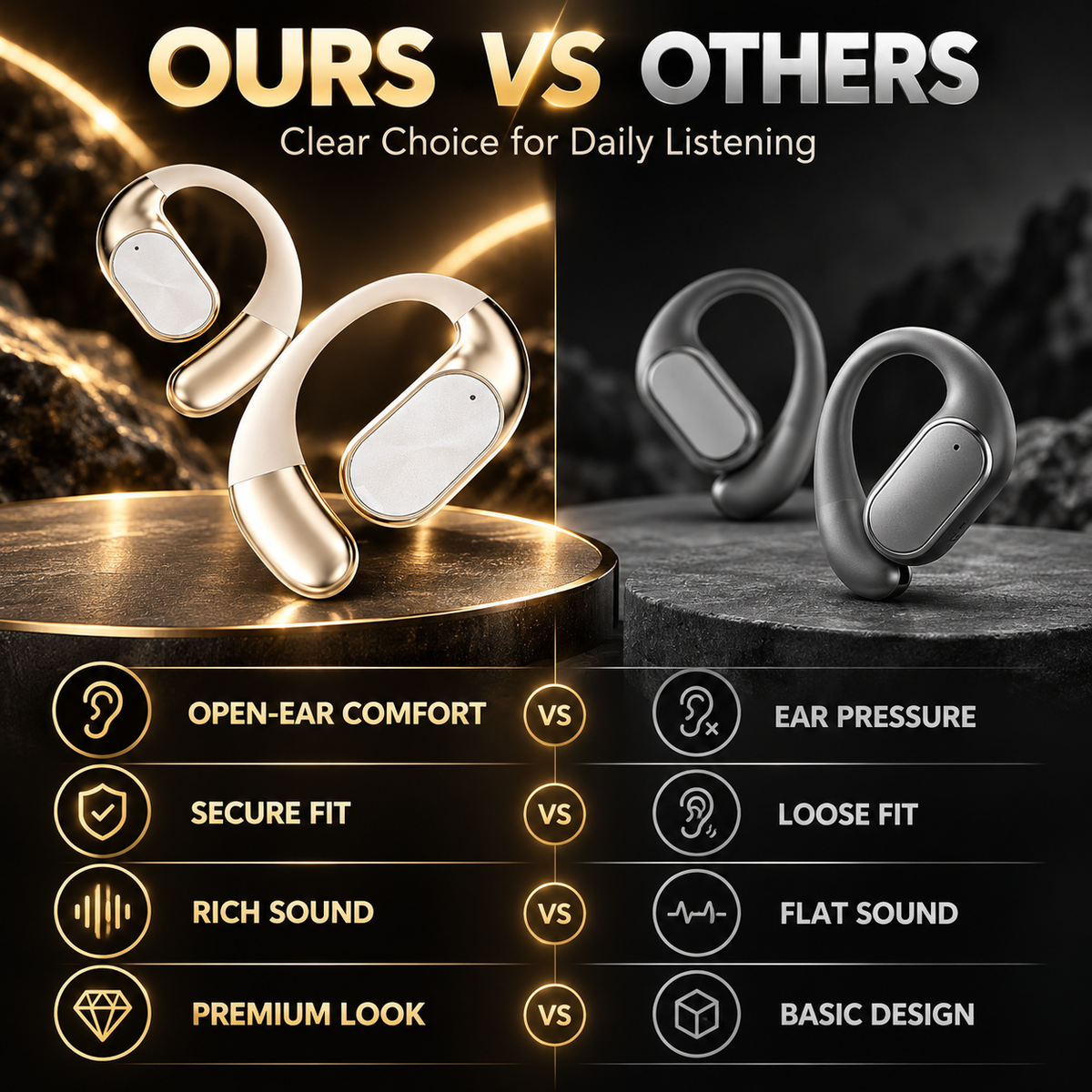 🔥Ear Buds  - Headphones Bluetooth with Dual-Fold Design