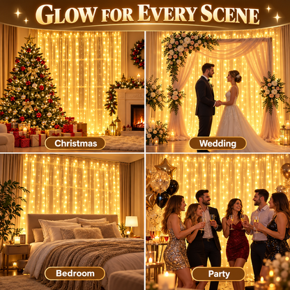 Cascading Starry Window Curtain Lights for Bedroom & Party