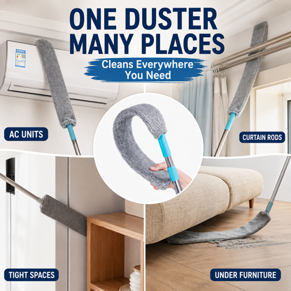 ✨ Microfiber Micro-Gap Duster with Extendable Pole
