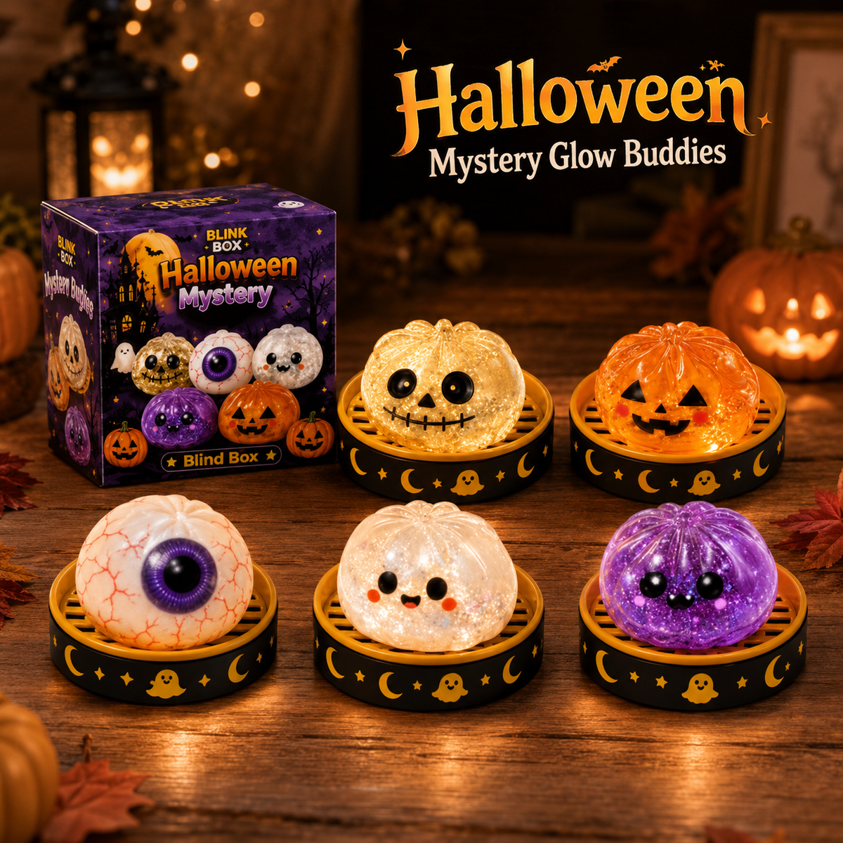 🎃 Spooky Cute Light-Up Steamer Bun Squeeze Toy