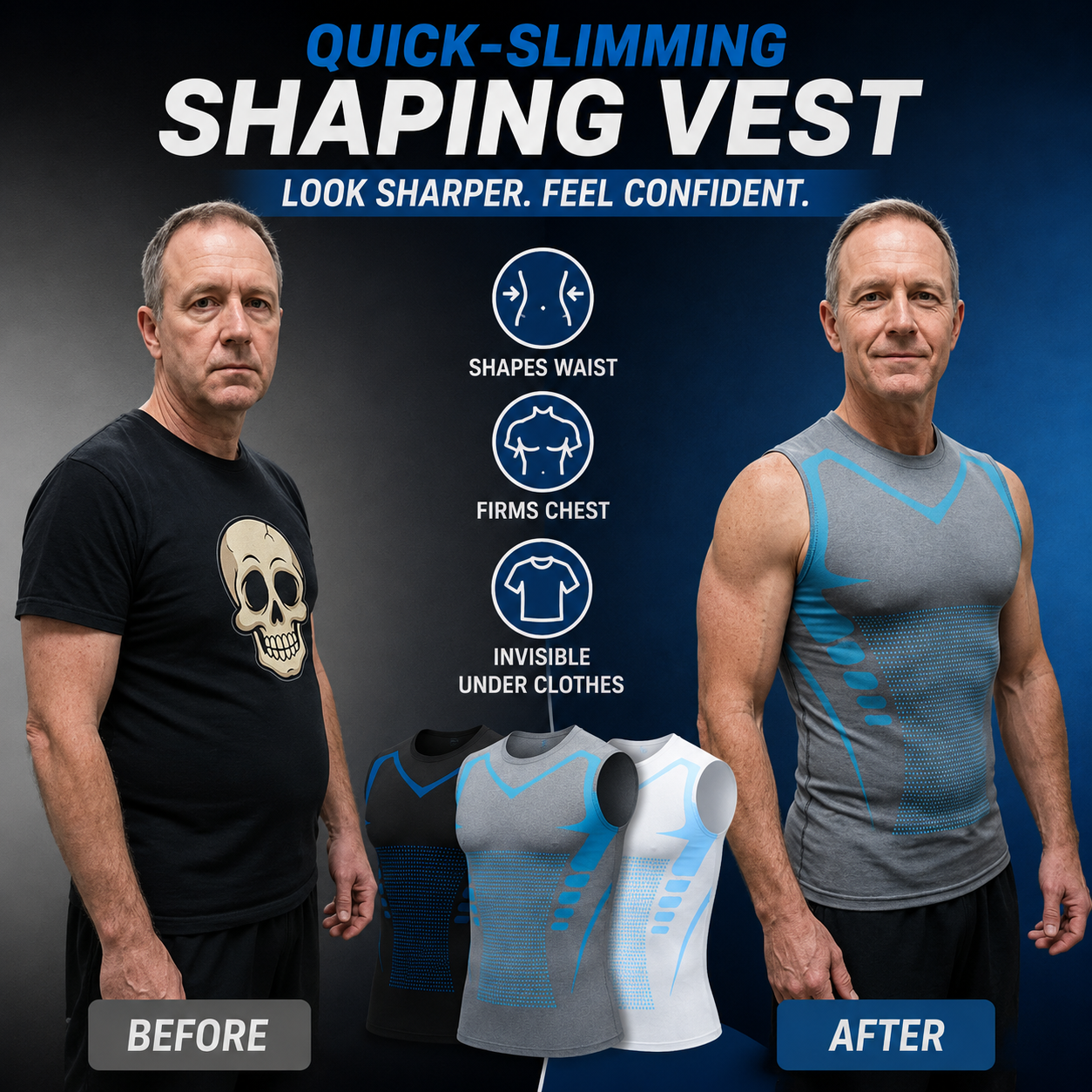 🔥 InstaShape Men's Body Shaper Shirt