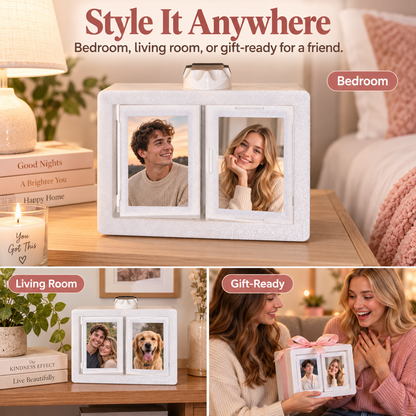 360° Rotating Polaroid Photo Frame & Flip Accordion Memory Album 💫