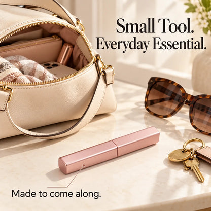 ✨ Mini Cordless Heated Styling Brush – Portable Hair Touch-Up Tool for Bangs, Face-Framing Pieces & Ends