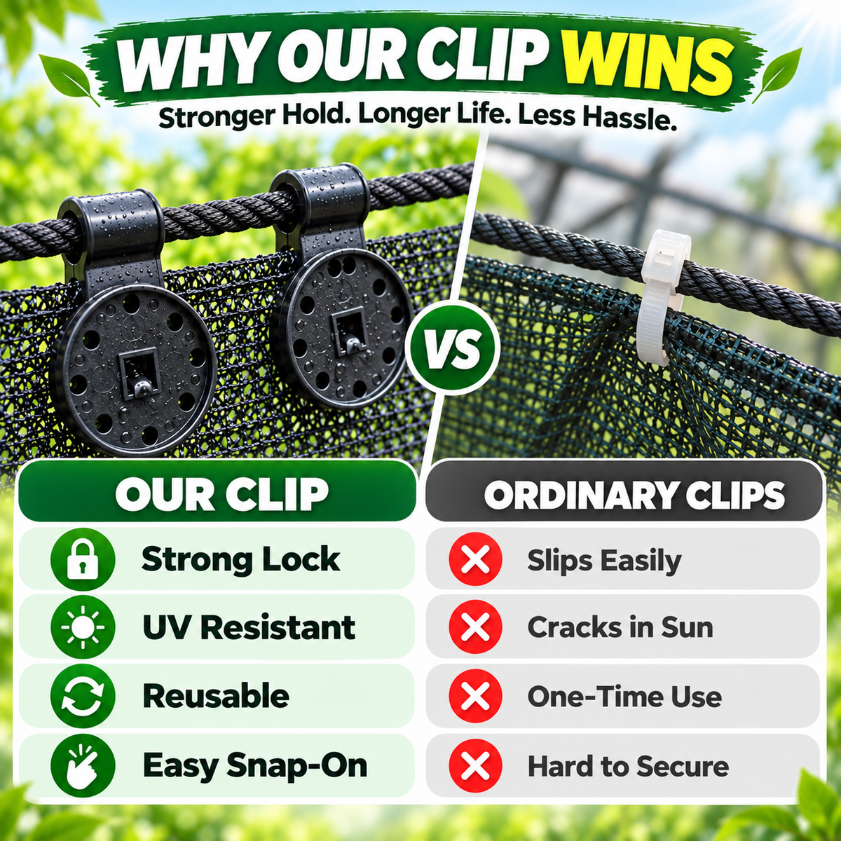 Heavy-Duty Shade Net & Greenhouse Film Fixing Clips 🛡️