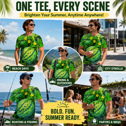 🍉 Summer Vibe 3D Watermelon Patch Graphic Tee