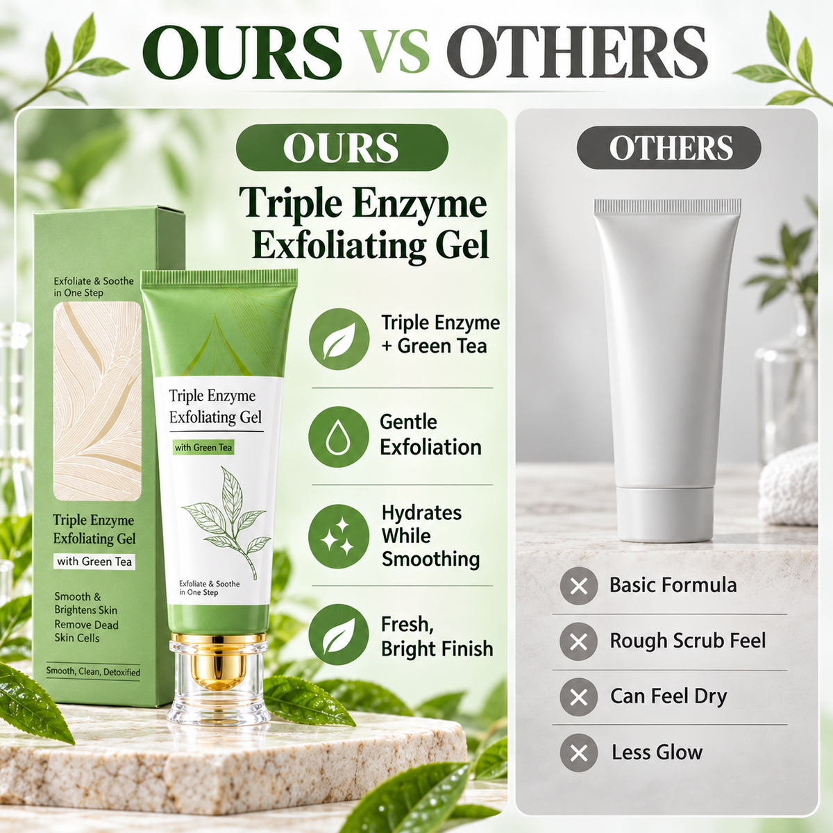 🍃 Green Tea Gentle Exfoliating Face Gel for Smooth & Radiant Skin