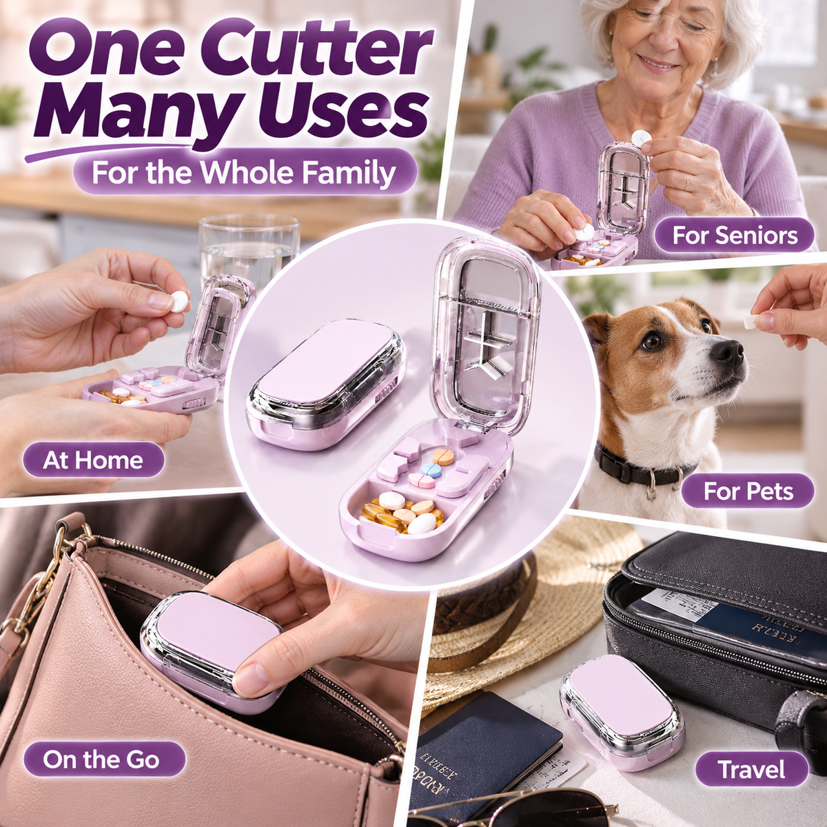 Portable Pill Cutter & Splitter Box for Precise Doses 💊