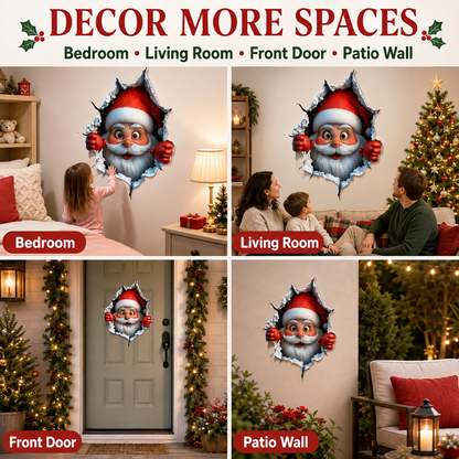 🎅 Bring Christmas Magic Home:  Santa Burst Wall Sticker!