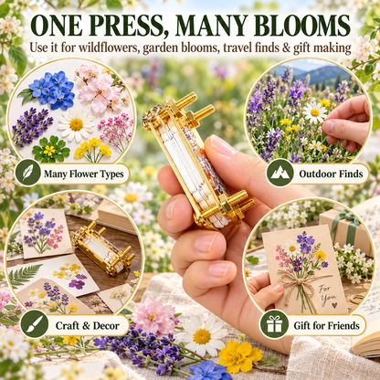 🌸 Micro Metal Flower Press Kit – Portable Botanical Art Press