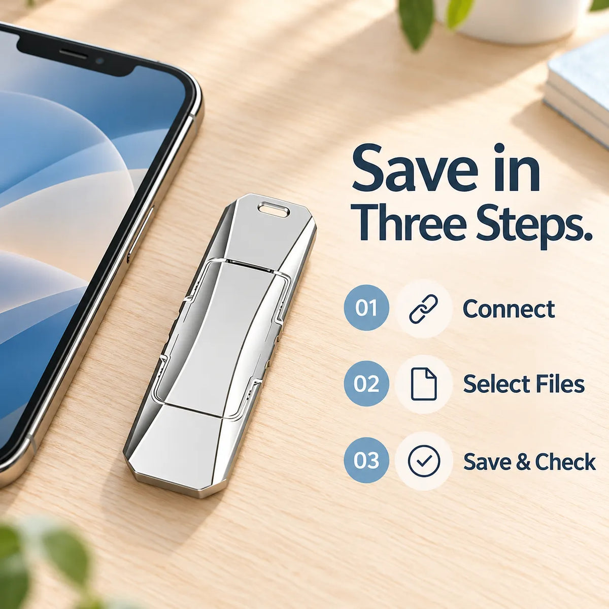 💾 Portable USB Flash Drive for Photo Backup & File Storage — Silver Swivel Design