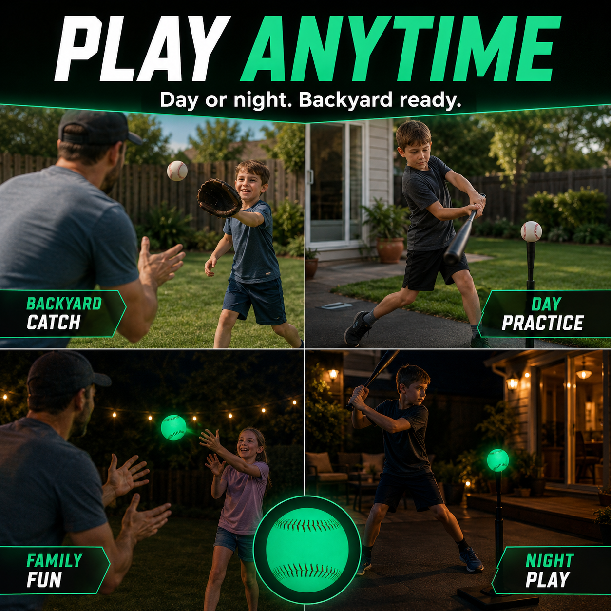 Glow-in-the-Dark Regulation Baseball — The Ultimate Night Backyard Game ⚾✨