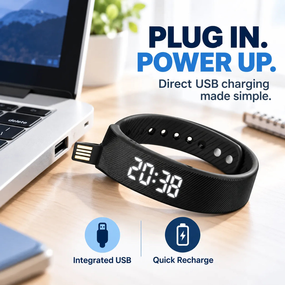 Silent Vibrating Alarm Wristband ⏰ | Quiet Wake-Up & Step Tracker