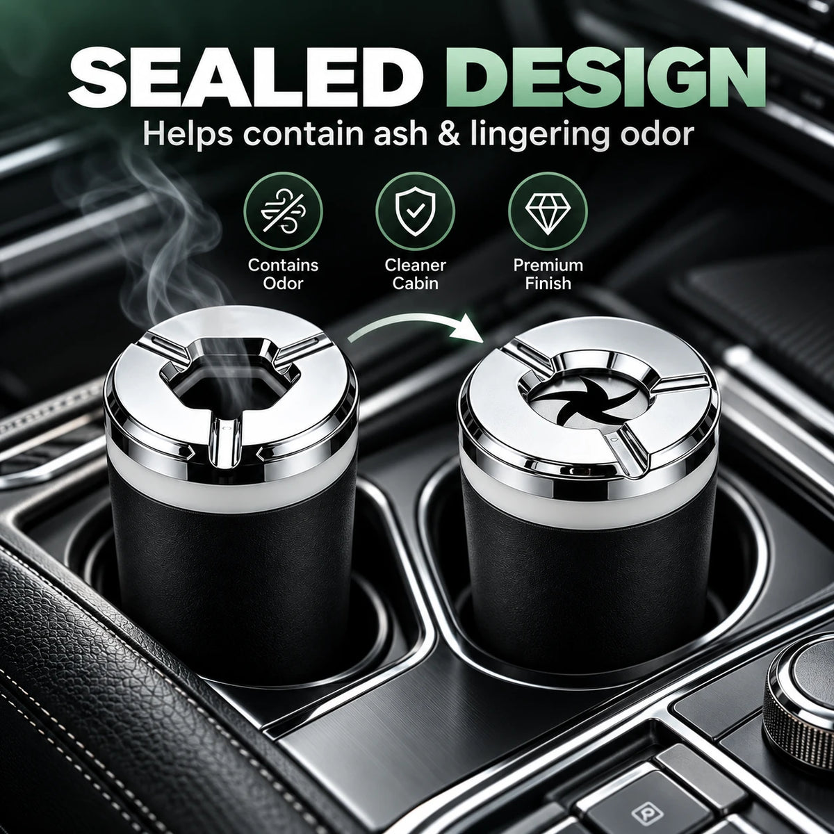 Vehicle-Mounted Rotating Sealed Lid Car Ashtray