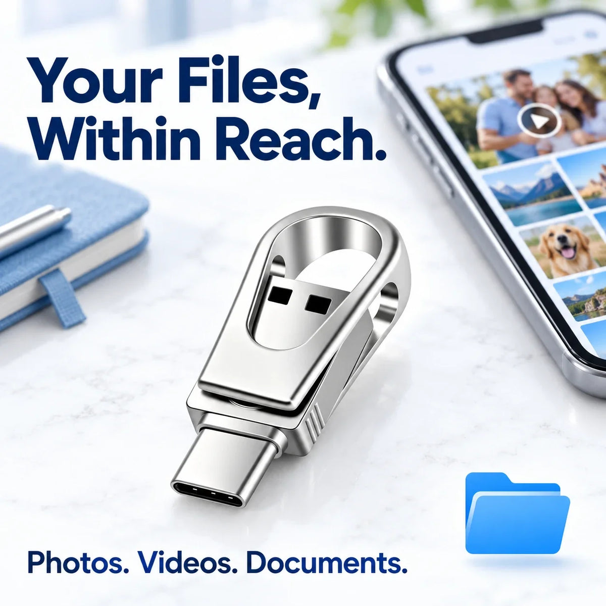 USB Flash Drive for Photos & Files | Less Clutter 📱