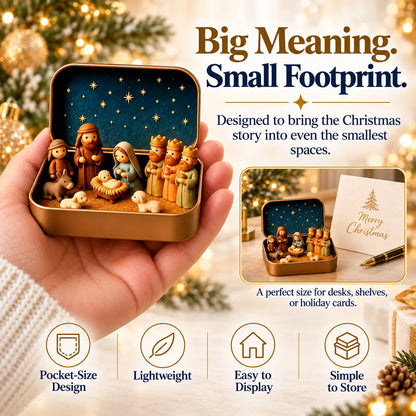 🎄 Mini Christmas Nativity Scene in a Tin – Meaningful Holiday Keepsake Gift