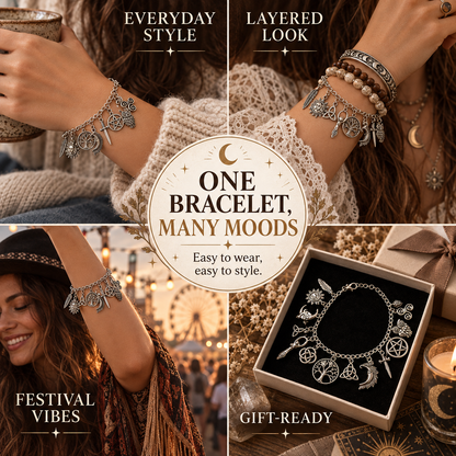 Sacred Tree of Life & Symbols Charm Bracelet 🌿