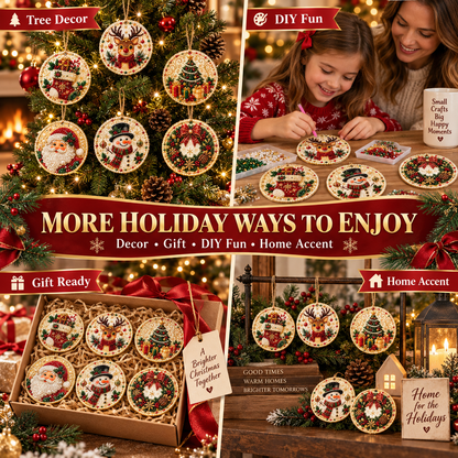 6PCS DIY Christmas Wooden Diamond Art Ornaments Kit 🌟🪵