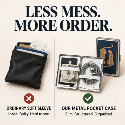 Vintage Metal Pocket Card & Essentials Organizer Case