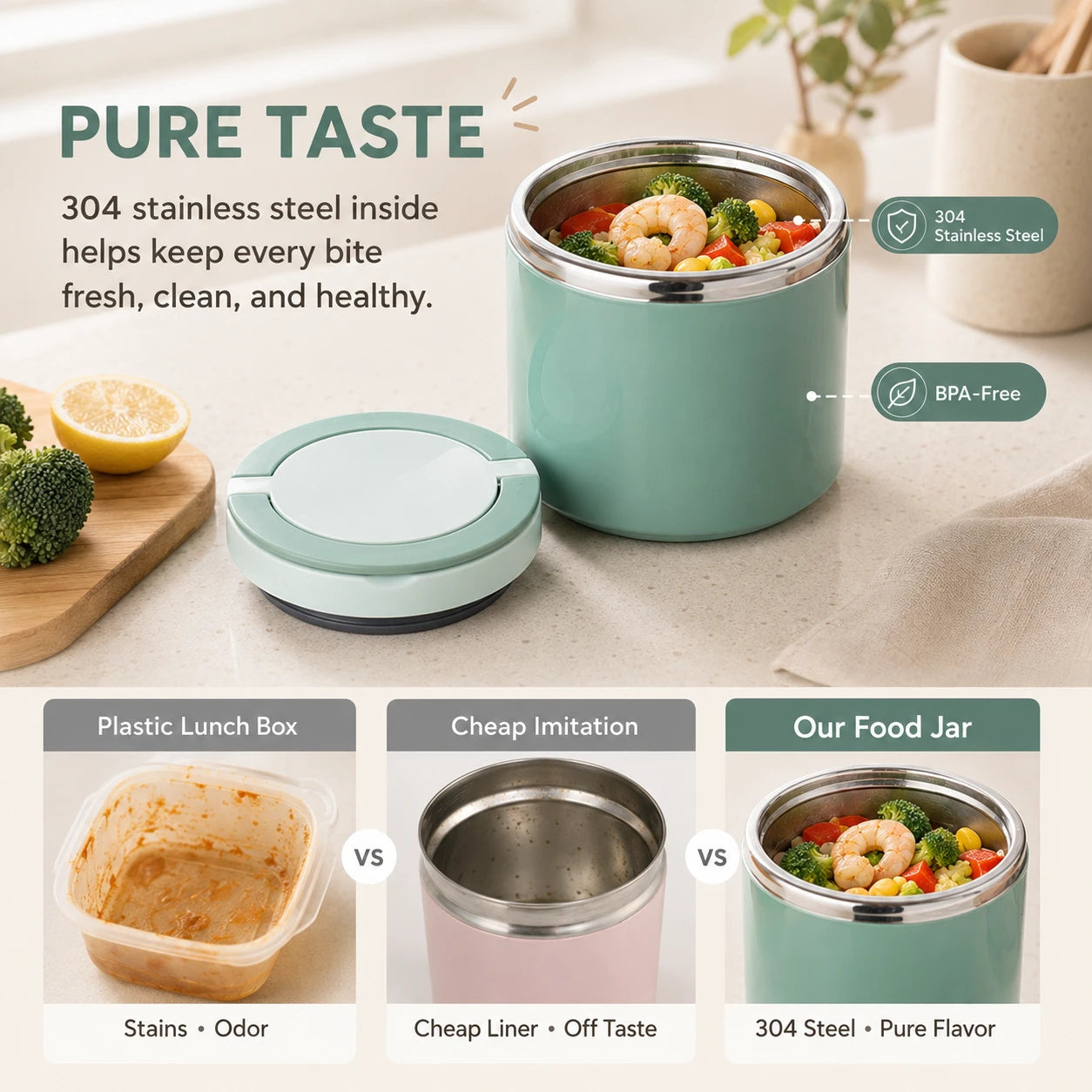 🍱 Portable Insulated Stainless Steel Lunch Box
