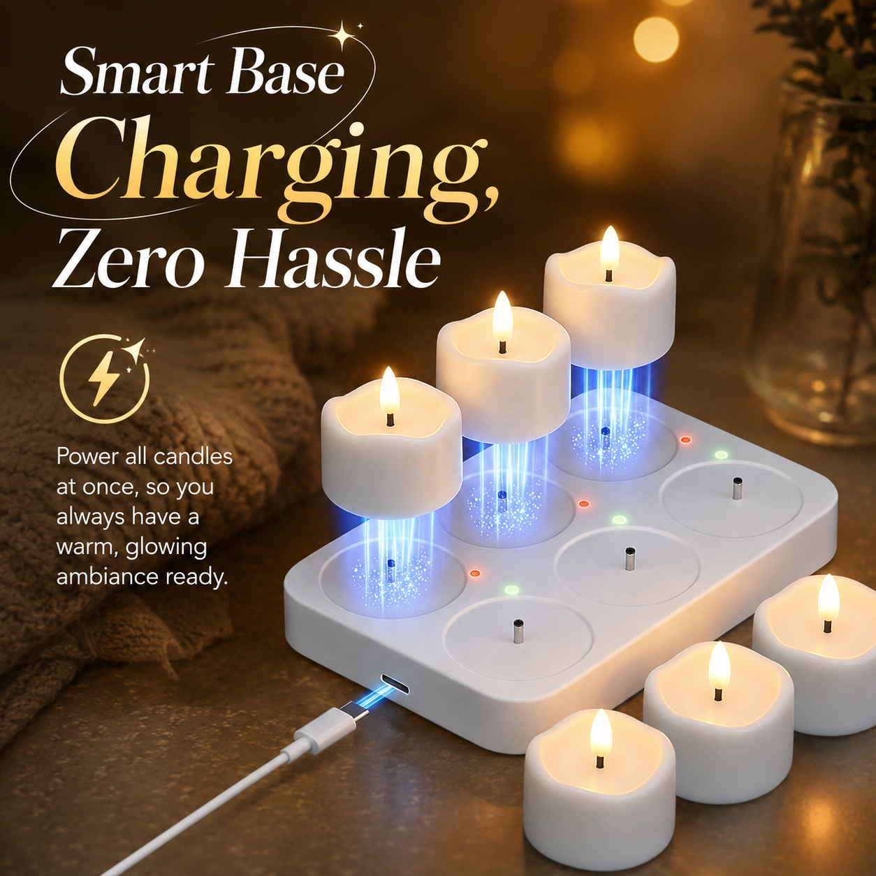 ✨ Rechargeable Flameless LED Candles with Remote