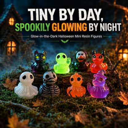 🎃 Spooky & Cute: Glow-in-the-Dark Halloween Mini Resin Ducks 👻